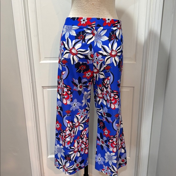 Jude Connally sz L Trixie cropped twirling peacock cobalt pull on pants NWT - Picture 4 of 9